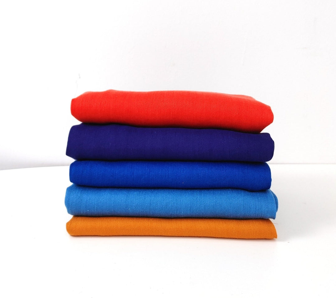 Satin Elegance: Linen Rayon Fabric with Polished Satin Weave 6090 6620 6659 7472 7293 - The Linen Lab - Red