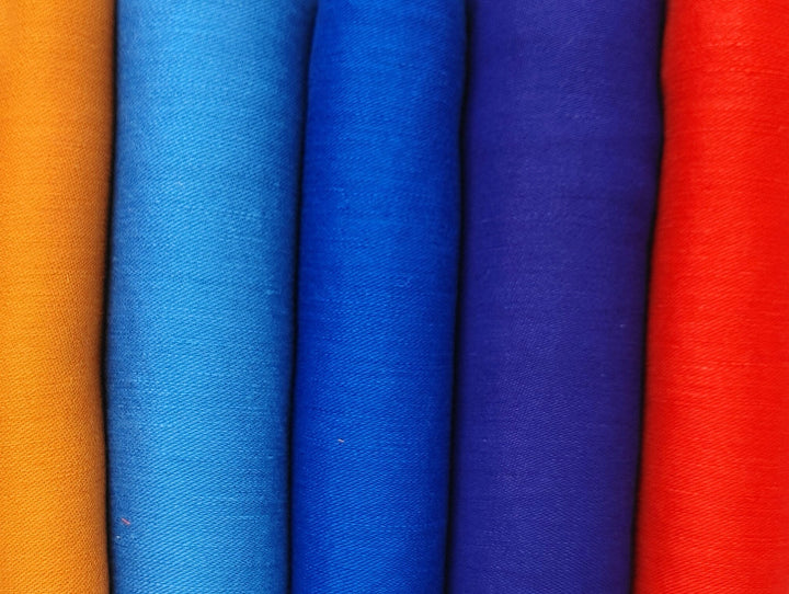 Satin Elegance: Linen Rayon Fabric with Polished Satin Weave 6090 6620 6659 7472 7293 - The Linen Lab - Red