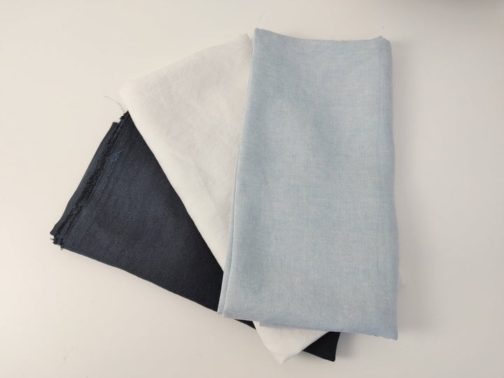Silk Linen Canvas Mat Fabric 6555 6935 6494 - The Linen Lab - Blue