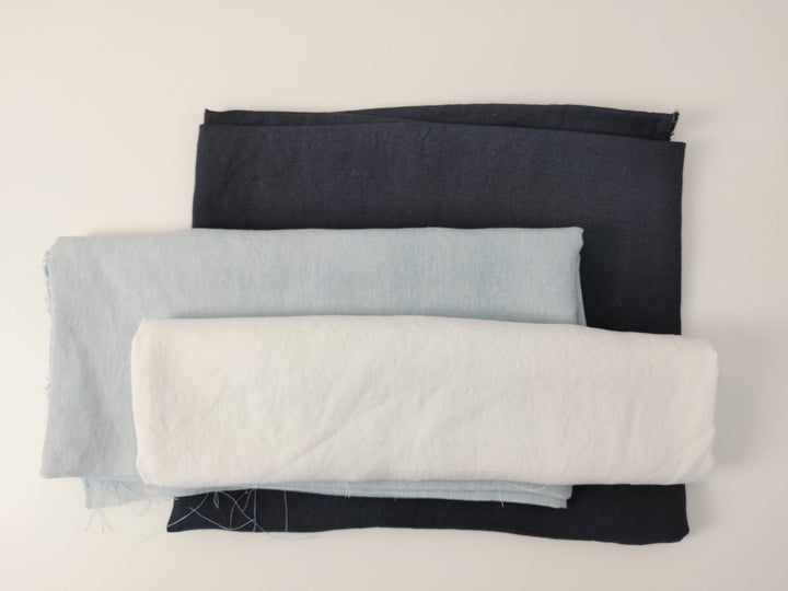 Silk Linen Canvas Mat Fabric 6555 6935 6494 - The Linen Lab - Blue
