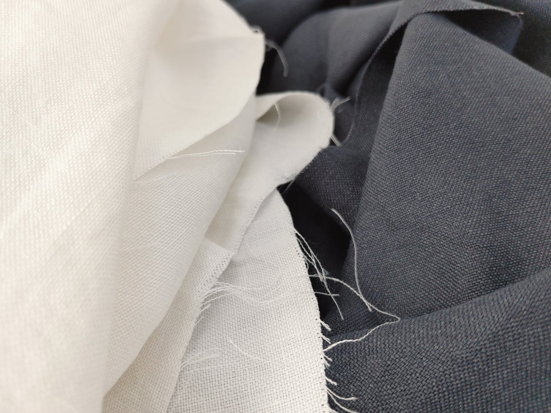 Silk Linen Canvas Mat Fabric 6555 6935 6494 - The Linen Lab - Blue