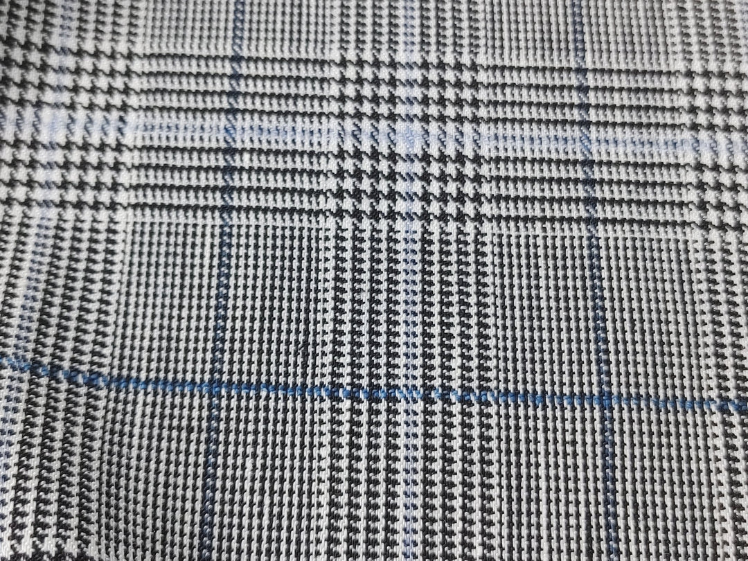 Urban Plaid Flex: Linen Rayon Polyester PU Stretch Twill Fabric 6233 6234 - The Linen Lab - Orange