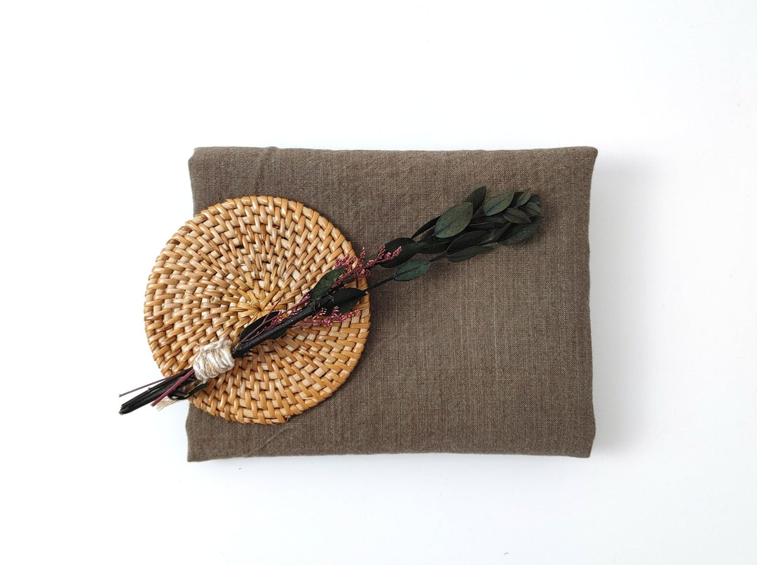 Vintage Dyed Medium Weight Linen Ramie Cotton Fabric with Plain Weave 7820 7771 7770 7819 - The Linen Lab - Khaki(Light)