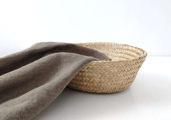 Vintage Dyed Medium Weight Linen Ramie Cotton Fabric with Plain Weave 7820 7771 7770 7819 - The Linen Lab - Khaki(Light)
