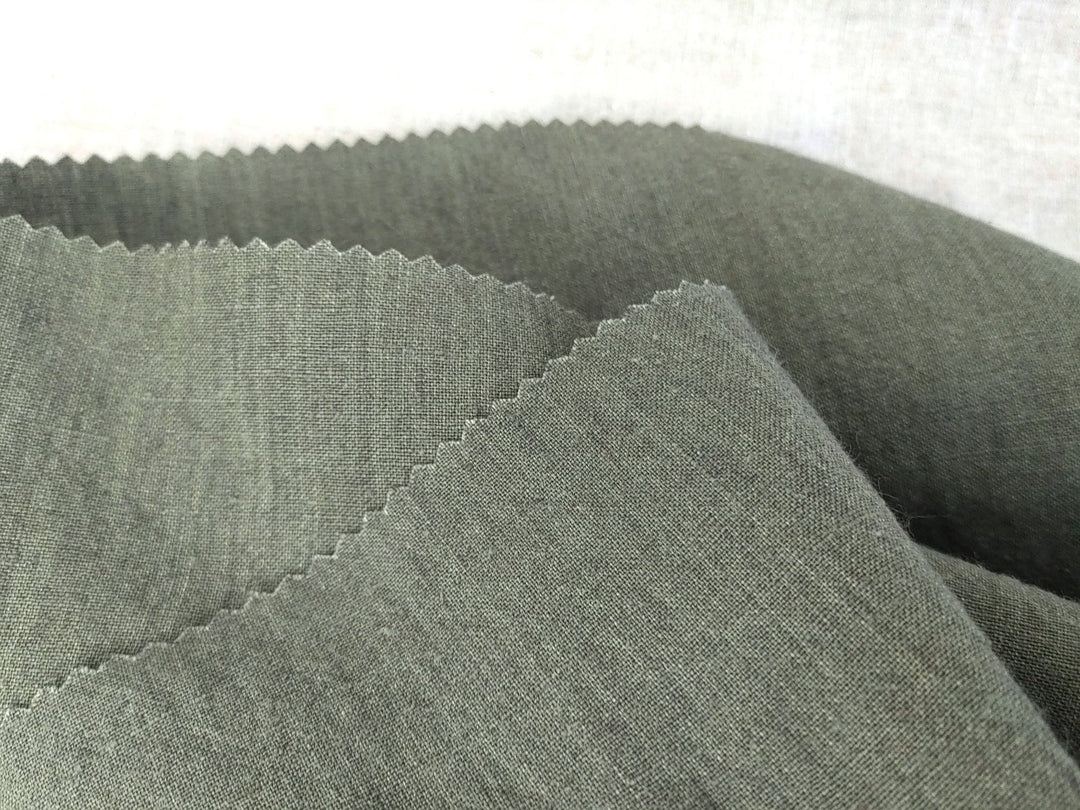 Vintage Dyed Medium Weight Linen Ramie Cotton Fabric with Plain Weave 7820 7771 7770 - The Linen Lab - Grey