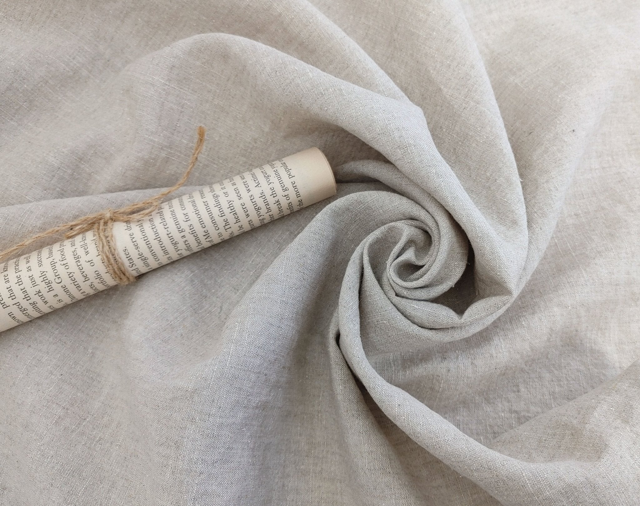 Vintage Dyed Medium Weight Linen Ramie Cotton Fabric with Plain Weave 7820 7771 7770 - The Linen Lab - Grey