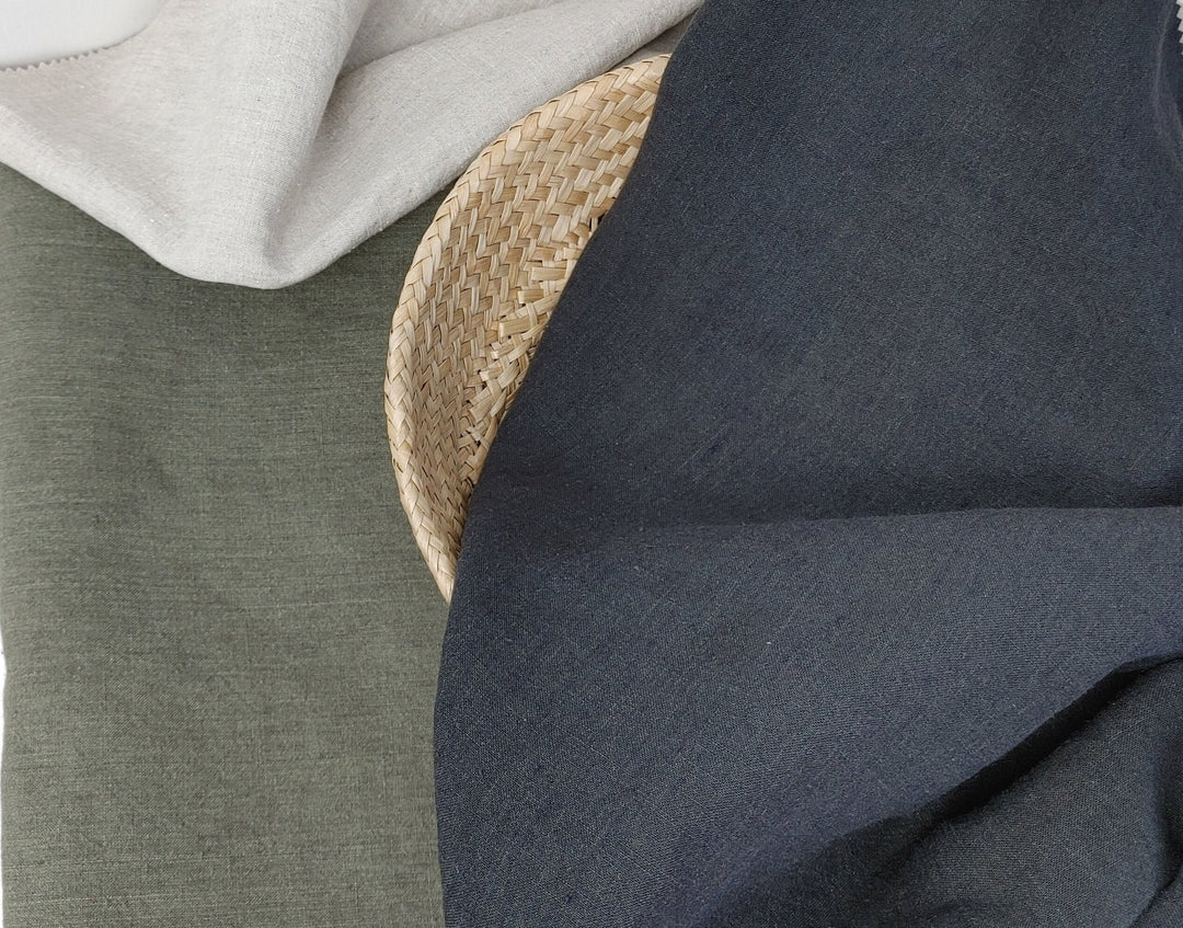 Vintage Dyed Medium Weight Linen Ramie Cotton Fabric with Plain Weave 7820 7771 7770 - The Linen Lab - Natural