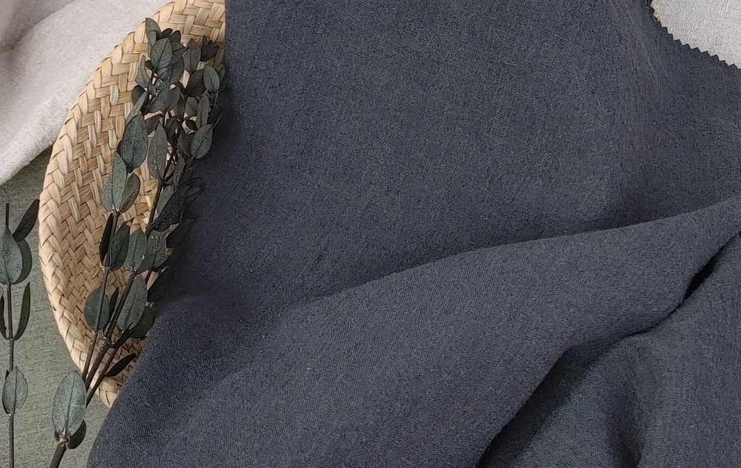 Vintage Dyed Medium Weight Linen Ramie Cotton Fabric with Plain Weave 7820 7771 7770 - The Linen Lab - Natural
